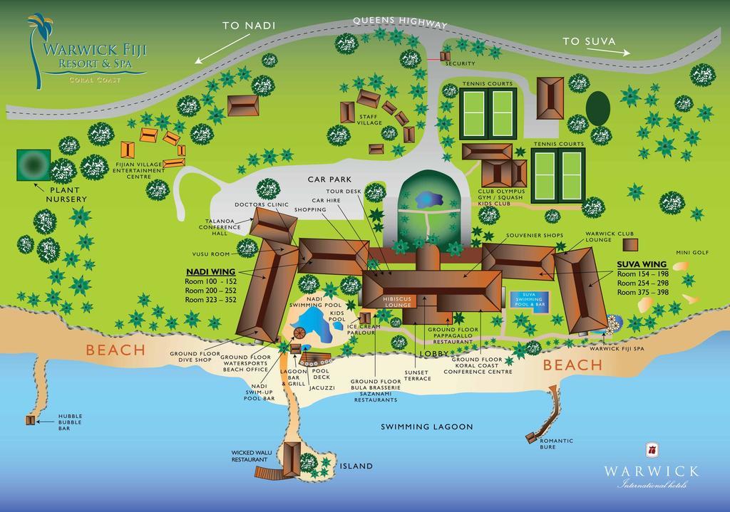 The Warwick Fiji Hotel Korolevu  Екстериор снимка Map of the resort